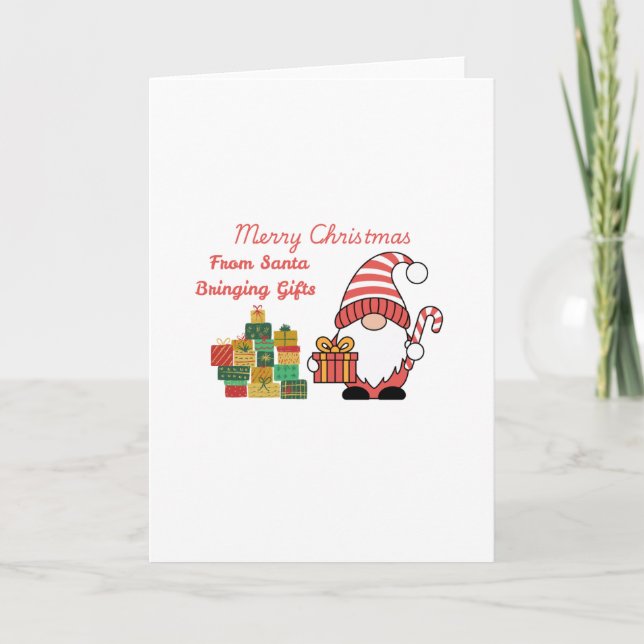 Joyeux Noël de Santa sur une carte de Noël (Devant)
