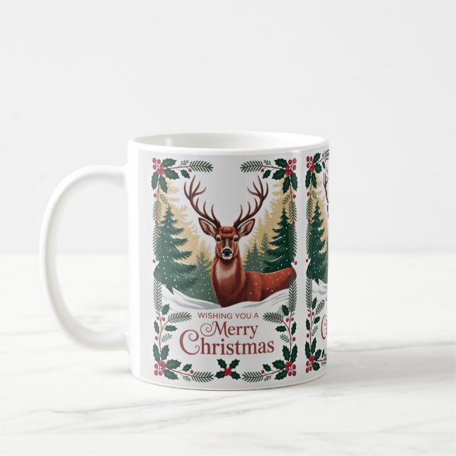 Joyeux Noël Deer Coffee Mug (Gauche)
