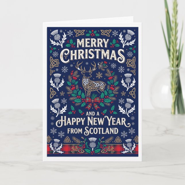 Joyeux Noël depuis la carte de vache des Highlands (Devant)