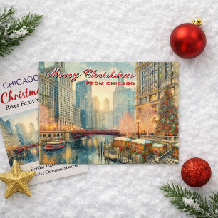 Joyeux Noël depuis la carte de vœux de Chicago pou