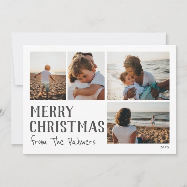 Joyeux Noël depuis la carte photo modifiable (Devant)