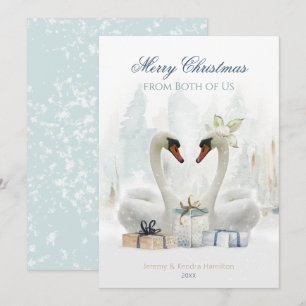 Joyeux Noël des deux nous Swans Carte de vacances