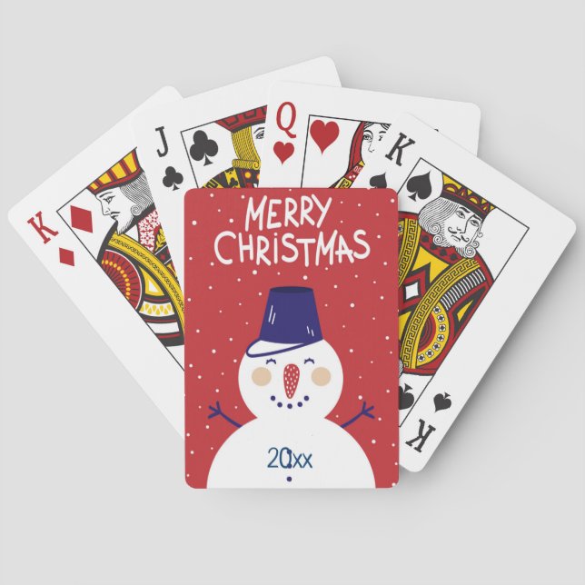 Joyeux Noël / Design Snowman / Cartes de jeu (dos)