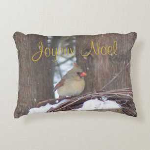 Joyeux Noel Designer Coussin d'oiseaux