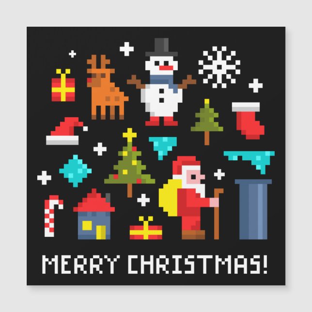 Joyeux Noël dessins animés pixelisés (Devant)