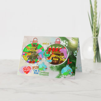 Joyeux Noël Dinos Coupe & Plier Carte d'artisanat
