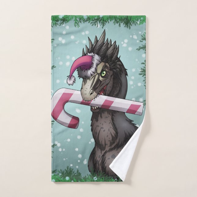 Joyeux Noël Dinosaure  (Serviette à main)