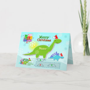 Joyeux Noël Dinosaure 3D Carte d'artisanat découpé