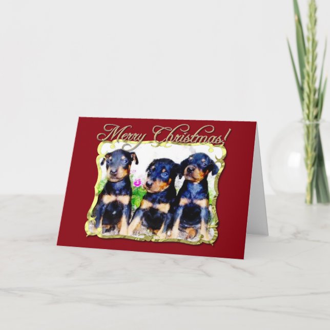 Joyeux Noël Doberman Pinscher carte (Devant)