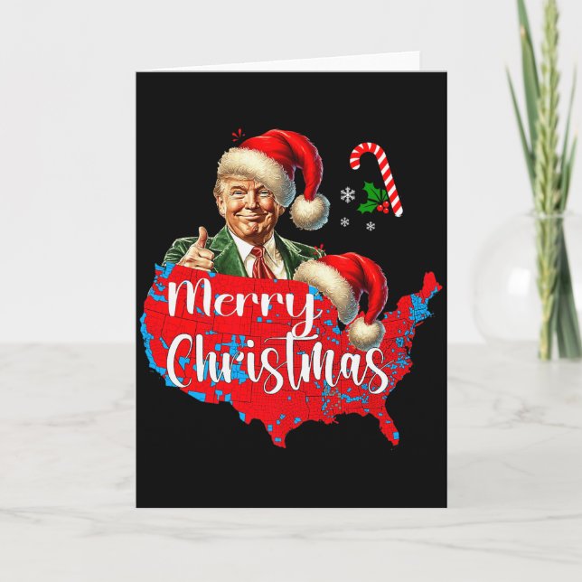 Joyeux Noël Donald Trump Carte de Couverture Rouge (Devant)