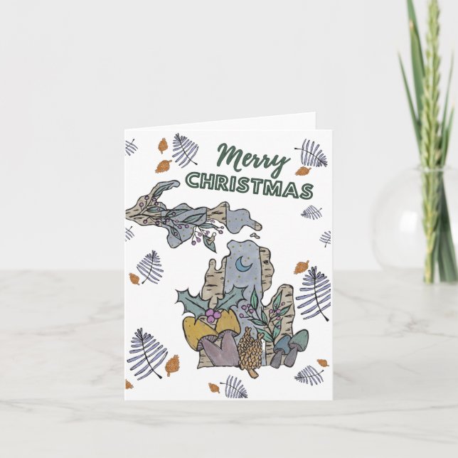 Joyeux Noël du Michigan Carte de vacances  (Devant)