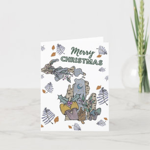 Joyeux Noël du Michigan Carte de vacances 