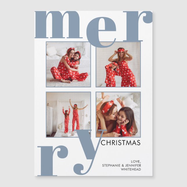 Joyeux Noël Dusty Blue Photo Collage (Devant)