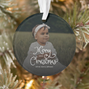 Joyeux Noël Écriture Fantaisiste Photo de bébé