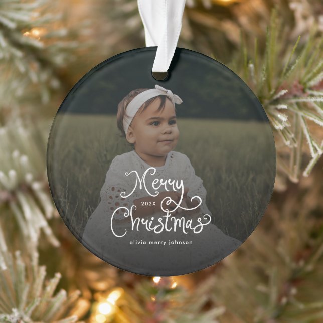 Joyeux Noël Écriture Fantaisiste  Photo de bébé  (Arbre)