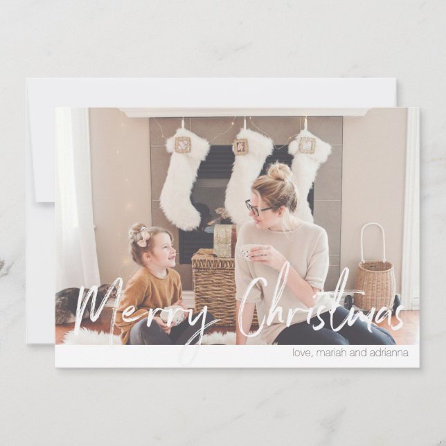 Joyeux Noël écriture moderne Carte photo 2N (Devant)