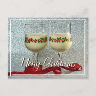 Joyeux Noël Eggnog Lunettes Carte postale