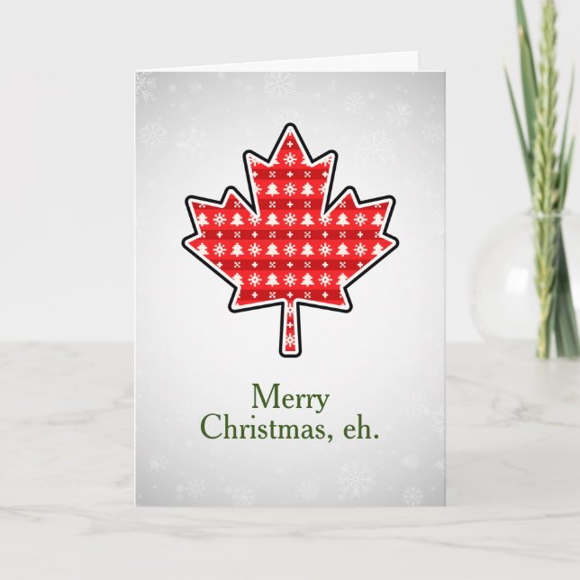 Joyeux Noël Eh Carte de voeux pour les Fêtes canad (Devant)