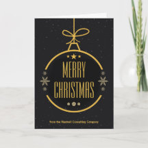Joyeux Noël élégant or noir Carte de Noël d'affair