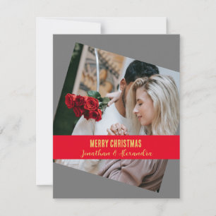 Joyeux Noël élégant unique photo de famille gris