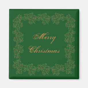 Joyeux Noël Elegant Vert Or Magnet