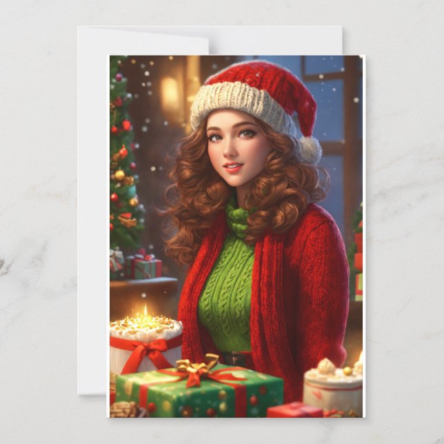 "Joyeux Noël : Élégantes cartes d'invitation" (Recto)
