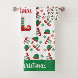 Joyeux Noël Elf Casquette Motif Vert Rouge