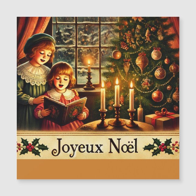 Joyeux Noël en français - carte magnétique (Devant)