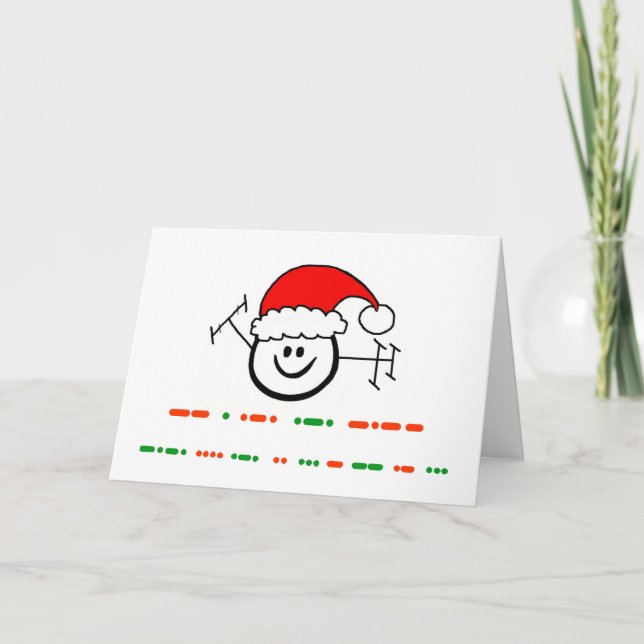 Joyeux Noël en Morse Code Bonne Carte de Jambon (Devant)