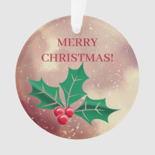 Joyeux Noël en vert et rouge - houx