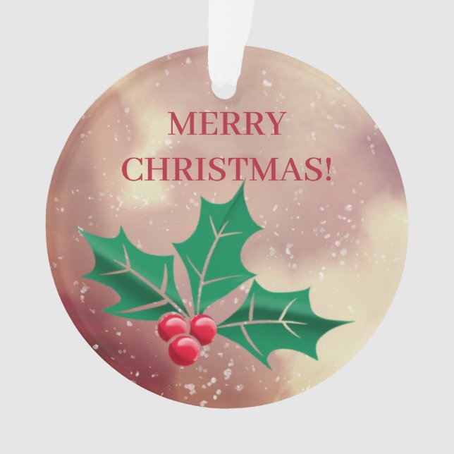 Joyeux Noël en vert et rouge - houx (devant)