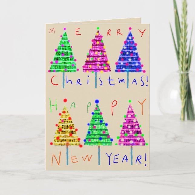 Joyeux Noël Enfants Art Cartes de Noël (Devant)