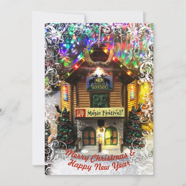 Joyeux Noël et Bonne année Carte Lemax House (Devant)