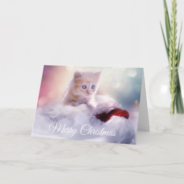 Joyeux Noël et Bonne Nouvelle Année Carte Kitten (Devant)