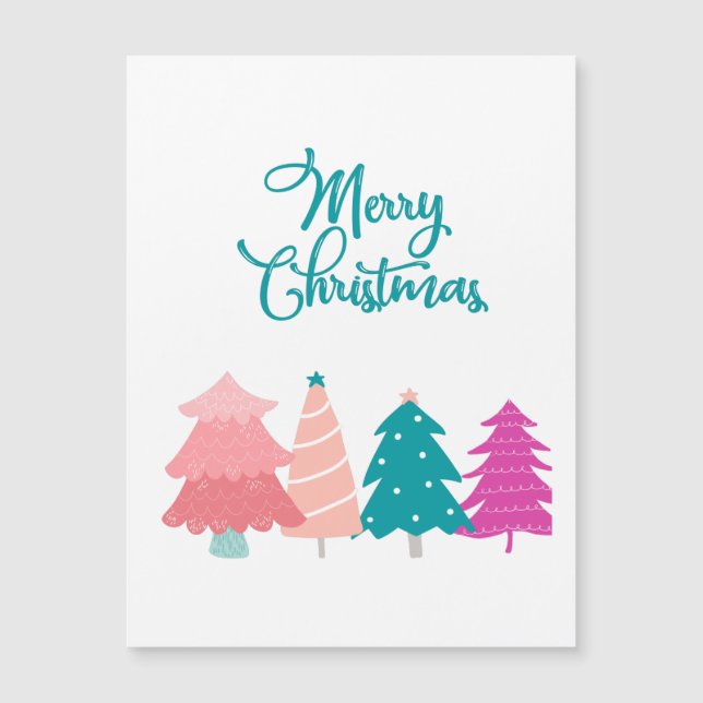 joyeux noël et carnet d'arbres de noël roses (Devant)