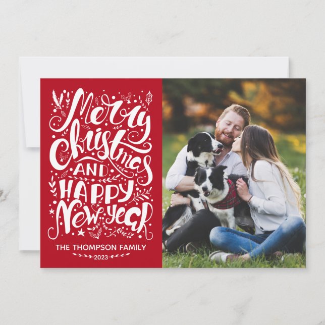 Joyeux Noël et heureux Carte photo du Nouvel An (Devant)