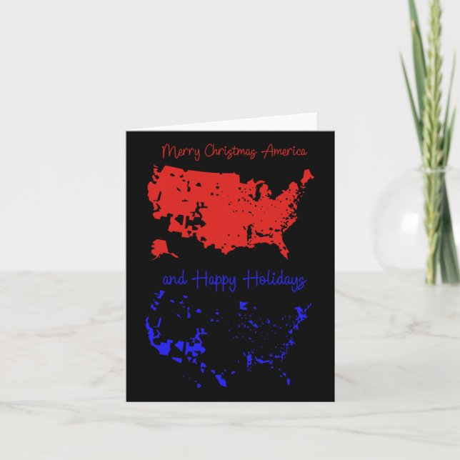 Joyeux Noël Et Joyeuses Fêtes Carte Usa Festive (Devant)