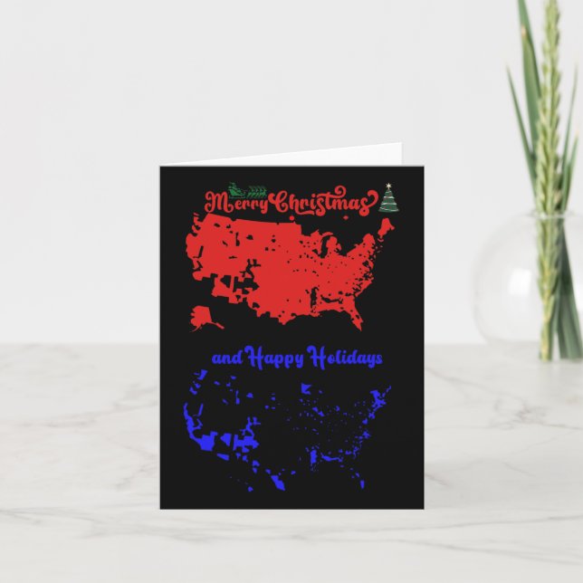 Joyeux Noël Et Joyeuses Fêtes Carte Usa Festive (Devant)