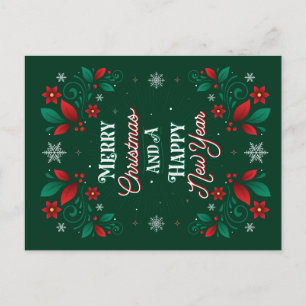 Joyeux Noël et une carte postale de bonne année