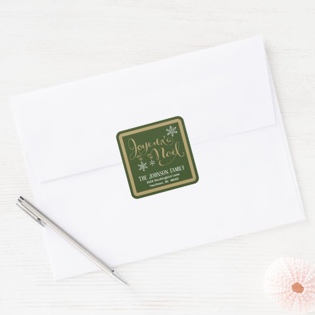 Joyeux Noel Étiquette d'enveloppe de vacances Adre (Enveloppe)