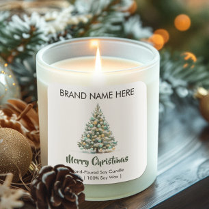 Joyeux Noël   Étiquettes de bougies modernes