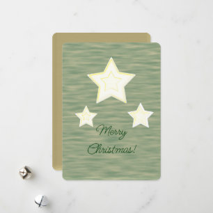 Joyeux Noël Etoiles Faux Wood Flat Carte de vacanc
