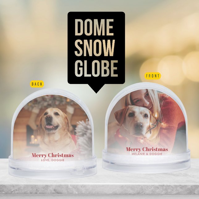Joyeux Noël Famille Animaux de compagnie Photo per (Merry Christmas Family Pet Photo Custom Snow Globe)