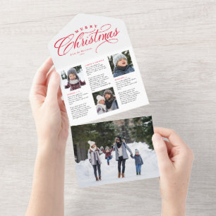 Joyeux Noël famille mise à jour rouge carte de vac