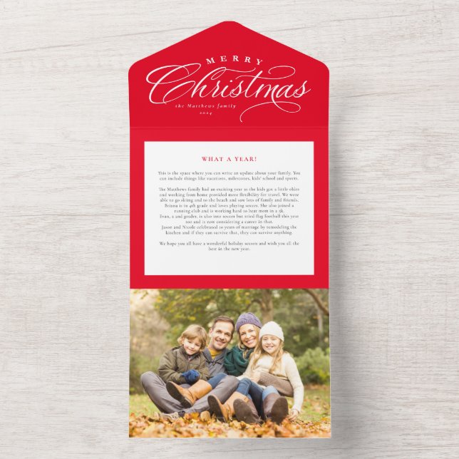 Joyeux Noël famille mise à jour triples carte (À l'intérieur)