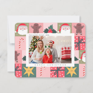 Joyeux Noël Famille Photo Carte de vacances