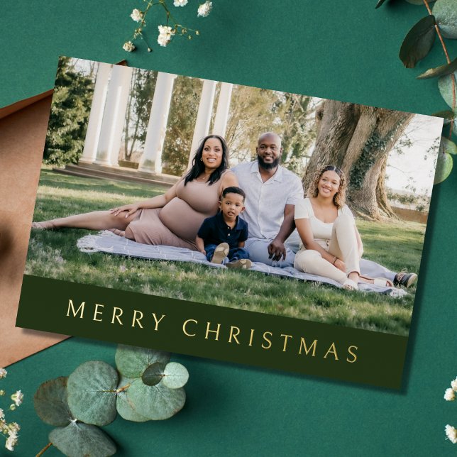 Joyeux Noël Famille Photo Foil Carte de vacances (Créateur téléchargé)