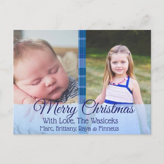 Joyeux Noël Famille Photo Noël Carte postale (Devant)
