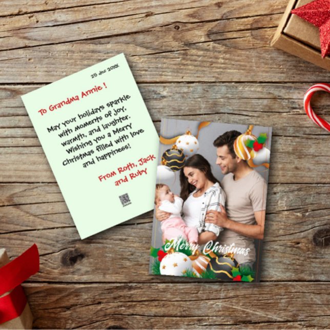 Joyeux Noël Famille Photo Sweet et Bonne Carte (Créateur téléchargé)