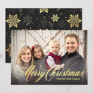 Joyeux Noël Faux Gold Foil Cartes photos